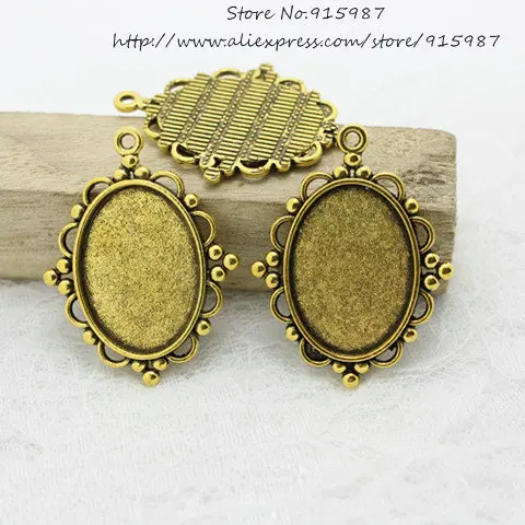 

20pcs/lot new Antique gold product Oval Cameo Cabochon Pendant Settings 30*39mm(Fit 18*25mm dia) Pendant Blanks Charms 6C1024