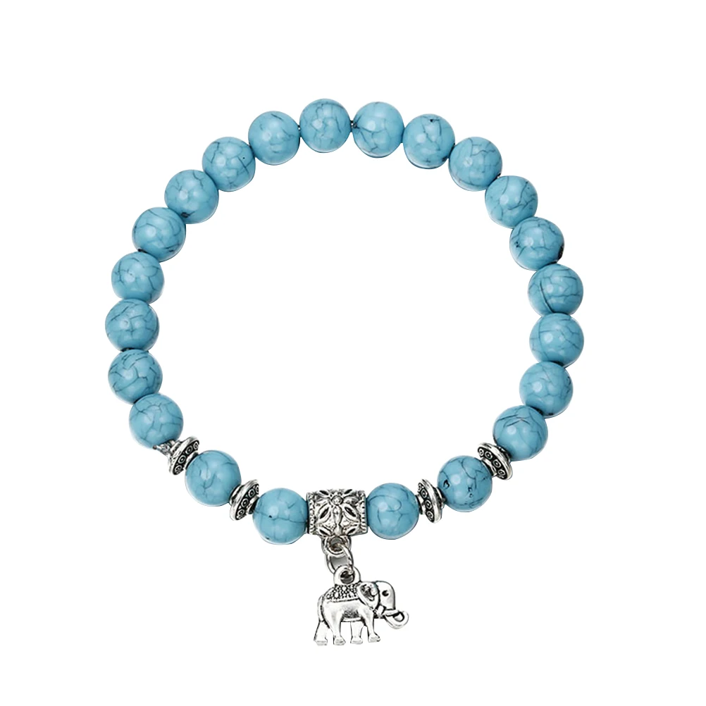 Модный натуральный Изысканный Классический стрейчевый браслет из бисера Turquoises