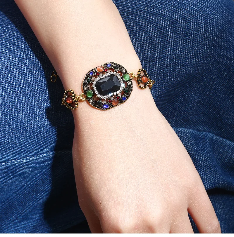 Cristal cuatro pulsera bragalete para las mujeres perlas con clero mano encanto exagerado calidad | Украшения и аксессуары