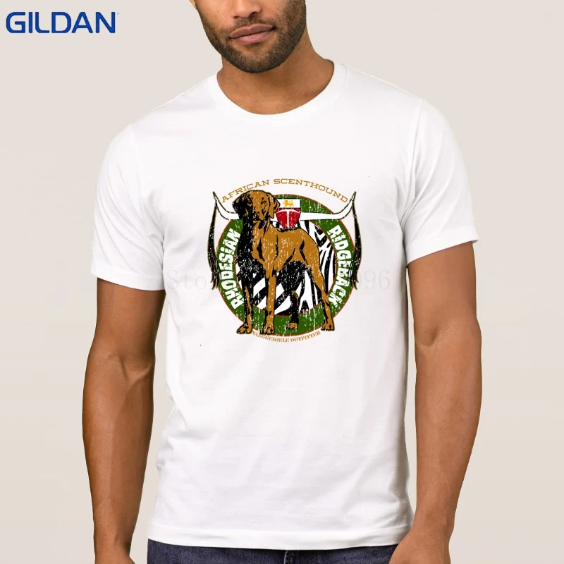 2018 Latest Rhodesian Ridgeback Dog T-Shirt Homme Cotton Organic Short Sleeve Men Shirt Brand- Clothing Plus Size | Мужская одежда