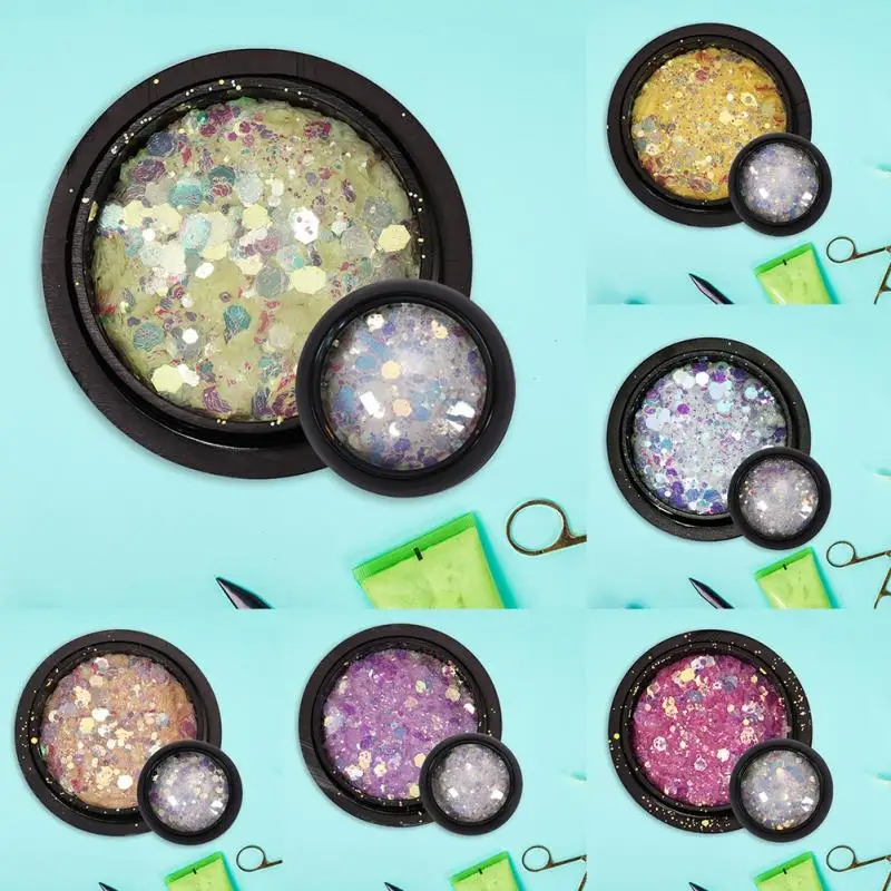 6 Colors 1 Box Nail Art Decoration Sexangle Glitter Irregular Sequins Manicure | Красота и здоровье