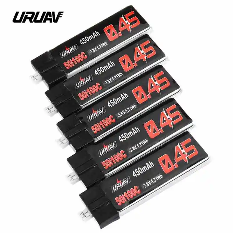 5/10 шт уруав Lipo батарея 3 8 V 450/550mAh 50/100C 1S HV 4 35 PH2.0 для RC Mini Drone Happymodel Snapper7|Детали и