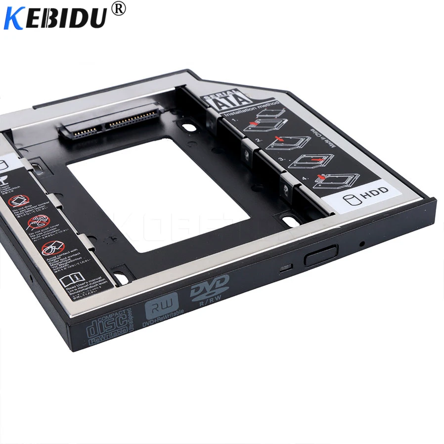 Kebidu новейший SATA на 2nd HDD Caddy 9 5 мм для SSD чехол Корпус жесткого диска Bay ноутбука ODD