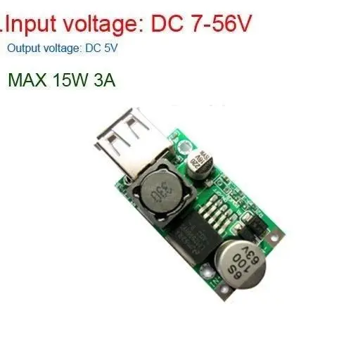 Понижающий преобразователь DC 9 В/12 В/24 В/36 В/48 В до 5 В/3A USB зарядное устройство