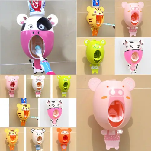 

Creative Automatic Toothpaste Dispenser Cartoon Wall Mount Lazy Toothpaste Squeezer Toothbrush Holder Set Bathroom Accessories