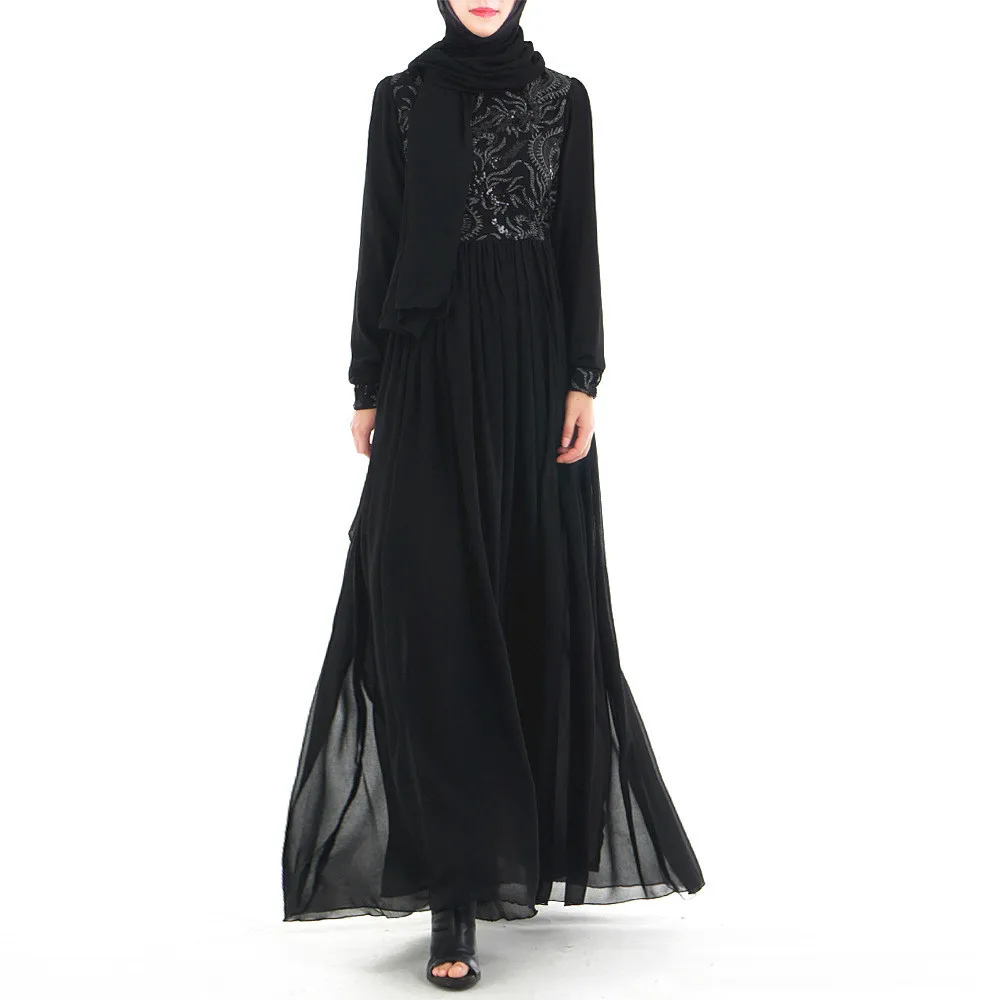 Muslim Women's New Fashion Female Dress Abaya 3D Embroidery Elegant Slim Ramadan Arabic Long Sleeve Turkish Islamic Clothing |