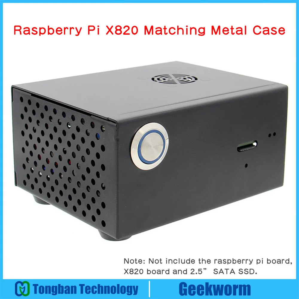 Raspberry Pi X820 металлический чехол/корпус + выключатель питания вентилятор