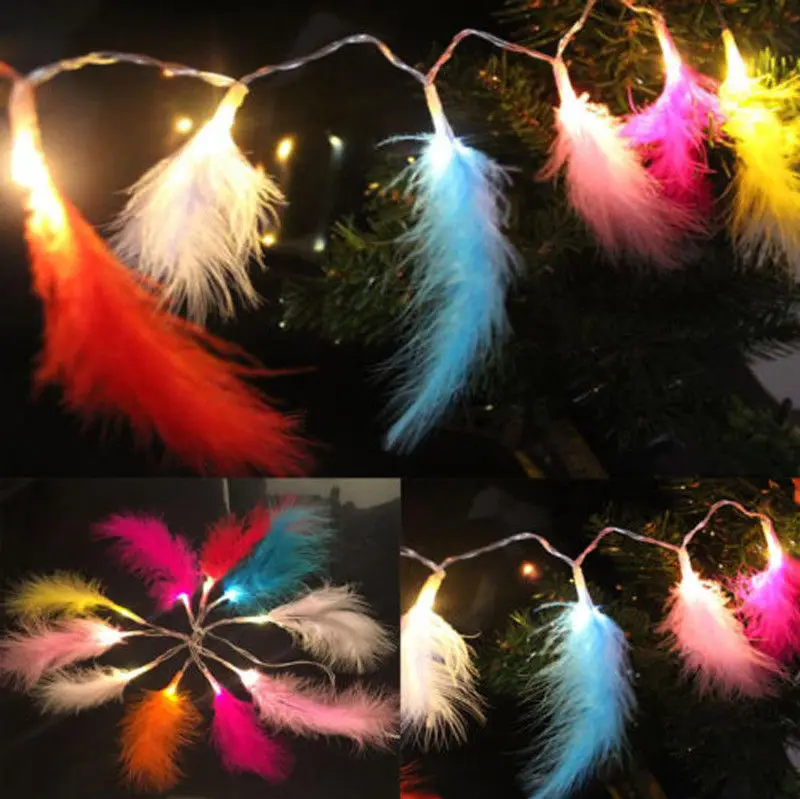 

2018 Newest Hot 2.2M 20LED Battery Operated String Feather Fairy Light Warm White Christmas