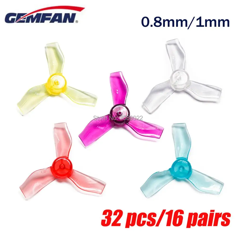 32 шт./16 пар GEMFAN 1219 3 Лопасти PC пропеллер 31 мм 0 8 мм/1 CW CCW бесщеточный двигатель FPV