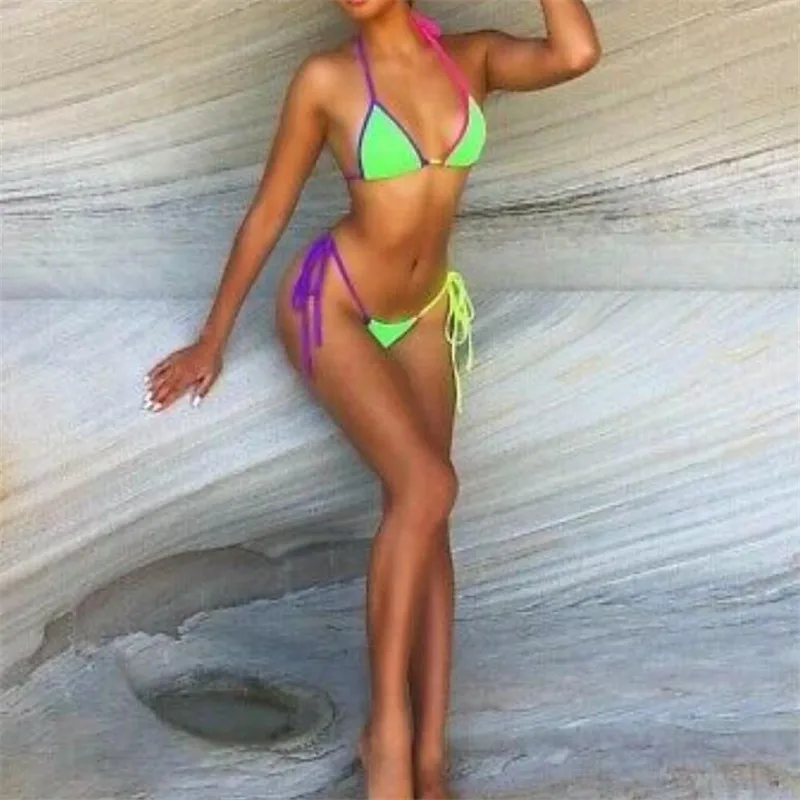 Женский сексуальный комплект бикини пуш ап Мягкий бандажный купальник Женская