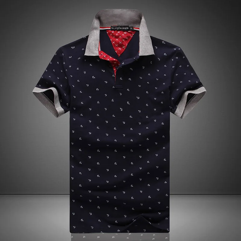 Новый бренд мужские поло S рубашки с принтами 100% хлопок короткий рукав Camisas
