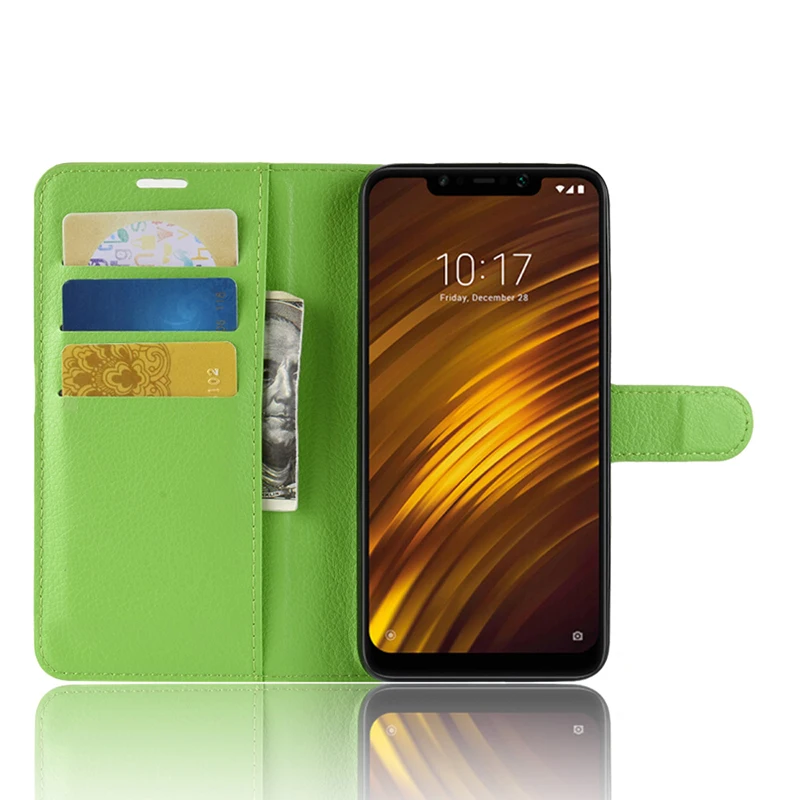 Ocolor для XiaoMi Pocophone F1 из искусственной кожи чехол Роскошный кожаный книжка с