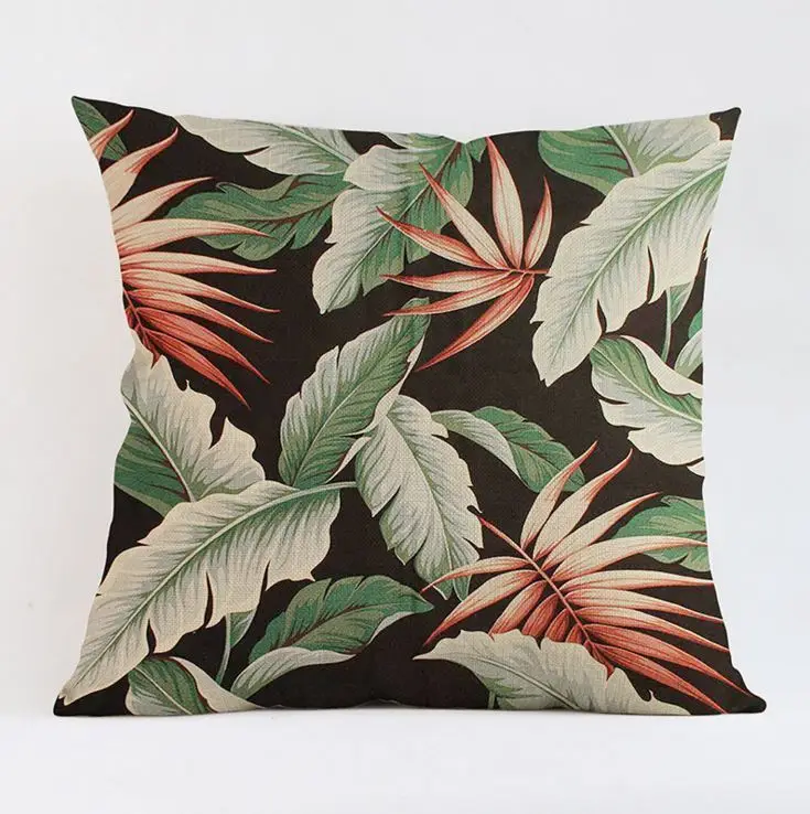 Home Square Cushion CaseThrow Pillow Case Tropical Plant Leaves Soft Room Gift Single Sides Printing cushion cover | Дом и сад