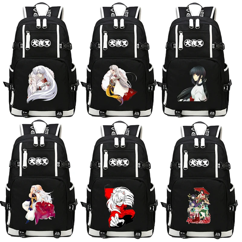 

Japan Anime Inuyasha Backpack Cartoon School Bag Student Bags Shoulder Anti Water Boy Girls Students book bag package