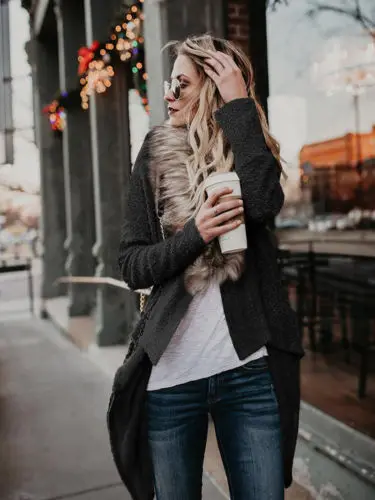 Womens Autumn Winter Fur Fluffy Warm Cardigans Coat Waterfall Jacket Outwear | Женская одежда