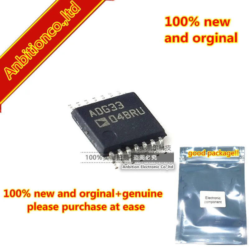 

10 шт., новинка 100%, оригинальный ADG3304BRUZ TSSOP-14 низкое напряжение, от 1,15 до 5,5 В, 4-канальный, двунаправленный поезда логического уровня
