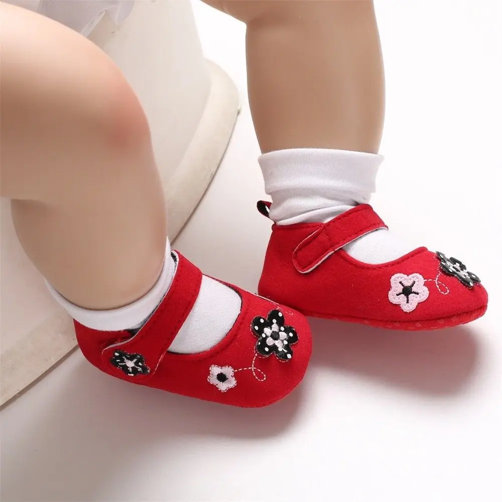 New Style Newborn Baby Girl Bow Anti-slip Crib Cotton Shoes Soft Sole Sneakers Prewalker 0-18M All Seasons Flower Cute |