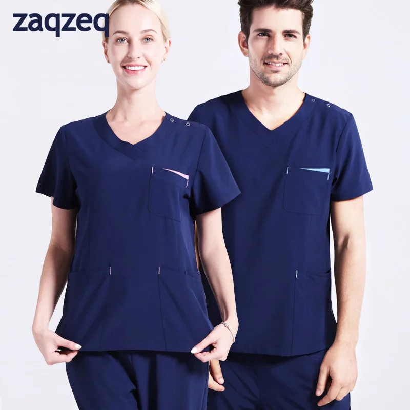 

Universal Women Scrub Set Fashion Scrub Top and Multi-Pocket Scrub Pants