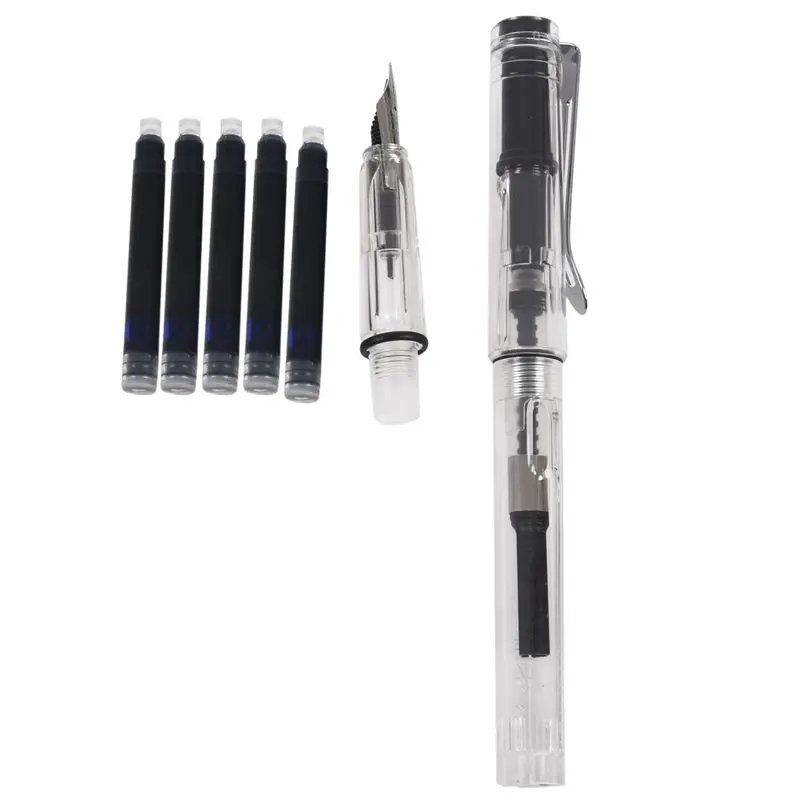 Jinhao 5x Bluew inkt 599 все серии 2 Костюмы средней тонкой перьевой ручки прозрачный