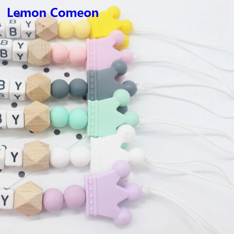 1 шт. силиконовый зажим для соски Lemon comeon персонализированное имя BPA подарок