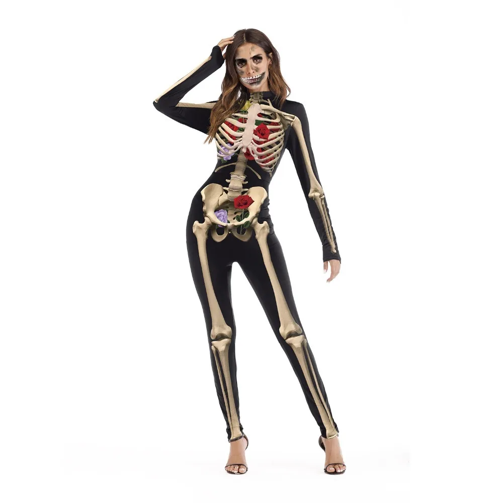 

New Halloween Cospaly Costumes For Women New Sexy Dress With A Skeleton Pattern Halloween Costumes For Women Clubwear Sexy