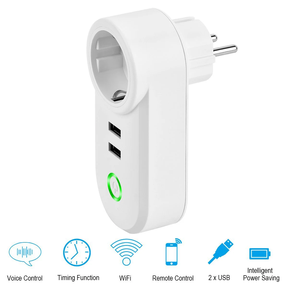 Горячая TTKK умная WiFi розетка вилка 2 USB порт зарядного устройства таймер питания