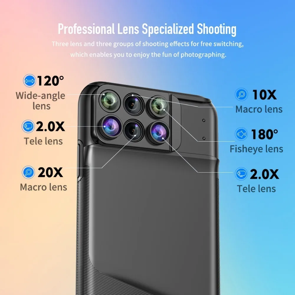 Чехлы с широкоугольным макро объектив &quotрыбий глаз&quot для iPhone Xs Max Coque Phone camera Fish