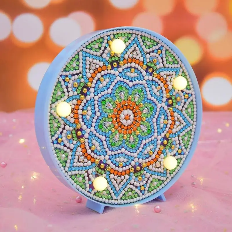 DIY LED алмазная живопись Мандала вышивка полная специальная форма дрель круглая