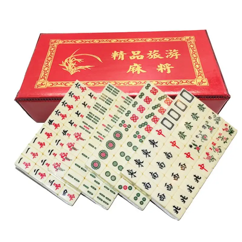 Портативный мини Китайский Маджонг редкий Игровой Набор Ретро мАч Jong Custom Fit Box