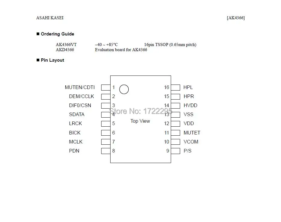 1 шт. AK4366VT AK4366VT-E2 AKM4366 TSSOP16 низкая мощность 24-бит 2ch DAC с HP-AMP для усилителя наушников |