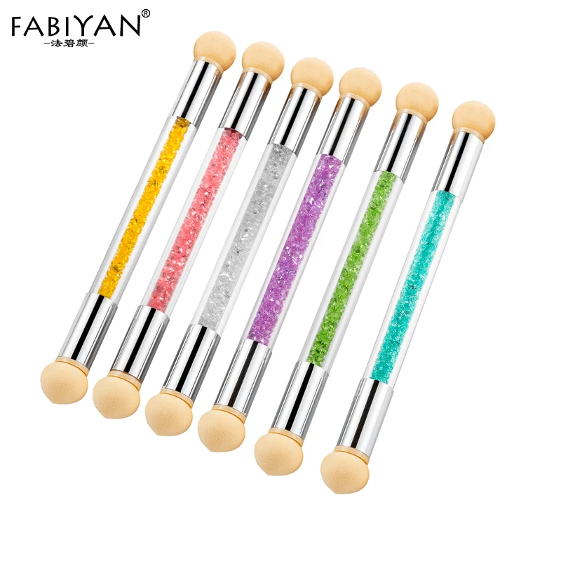 Двусторонняя ручка Стразы для гель лака ногтей УФ кисть градиент затенение