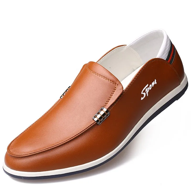 ZHENGOU Men's shoes summer leather beanie men's business casual Korean style fashionable dress one foot pedal 6605 | Обувь