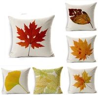 maple leaf cotton linen throw pillow case cushion case home 18 soft room gifts single sides printing