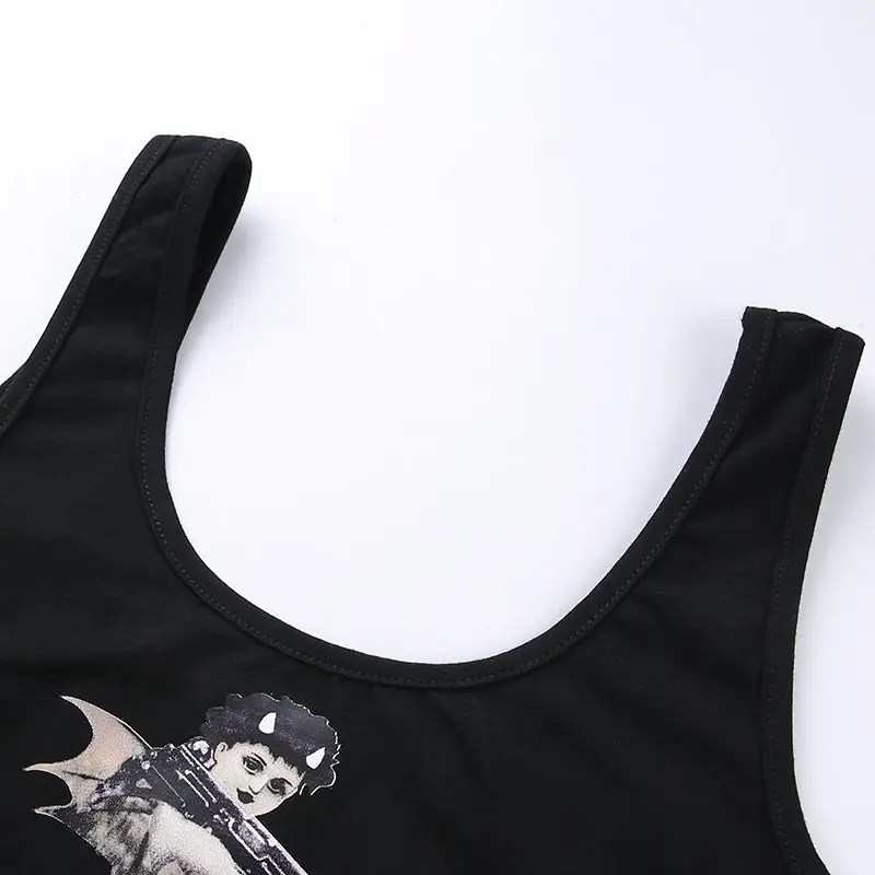 Женские топы с графическим принтом Харадзюку 2019 готические повседневные