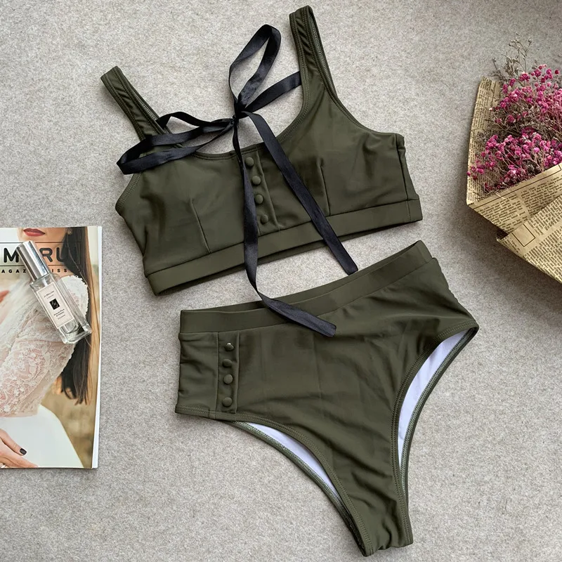 Bikinx бандо пуговицы бикини набор 2019 бандаж купальный костюм для женщин с высоким