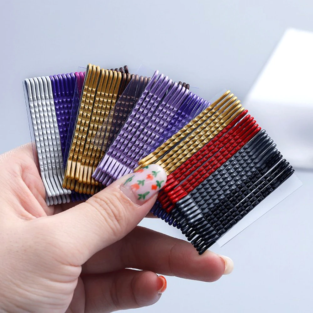 

24Pcs 5Cm Hairgrips Invisible Hair Clip Pins Barrette Hairpins New Multicolor Hair Clips Bobby Wavy Simple Hair Accessories