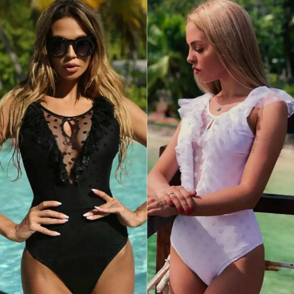 Женский купальный костюм Мягкий купальник монокини бикини пуш ап бюстгальтер UK