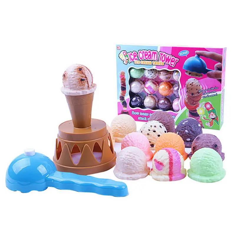 

Baby Simulation Food Ice Cream Stack Up Play Educational Toys Children Pretend Play Lovely Gift home toy Pretend Play Tower