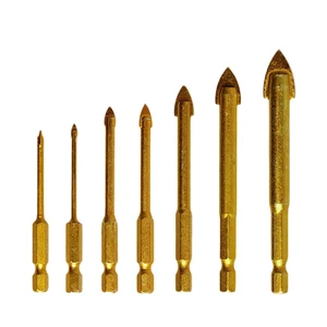 7 шт. керамическая плитка стекло сверло 14 дюйма Шестигранная Ручка Комплект 3-12 мм для патрона бит