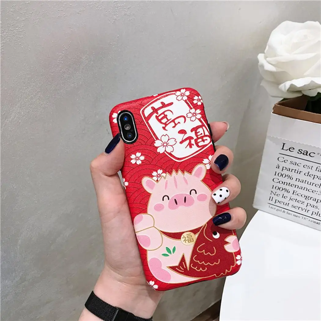 Unisex Fashion Cute Animal Back Cover Phone Case Red Pink Multicolor Protective | Мобильные телефоны и аксессуары