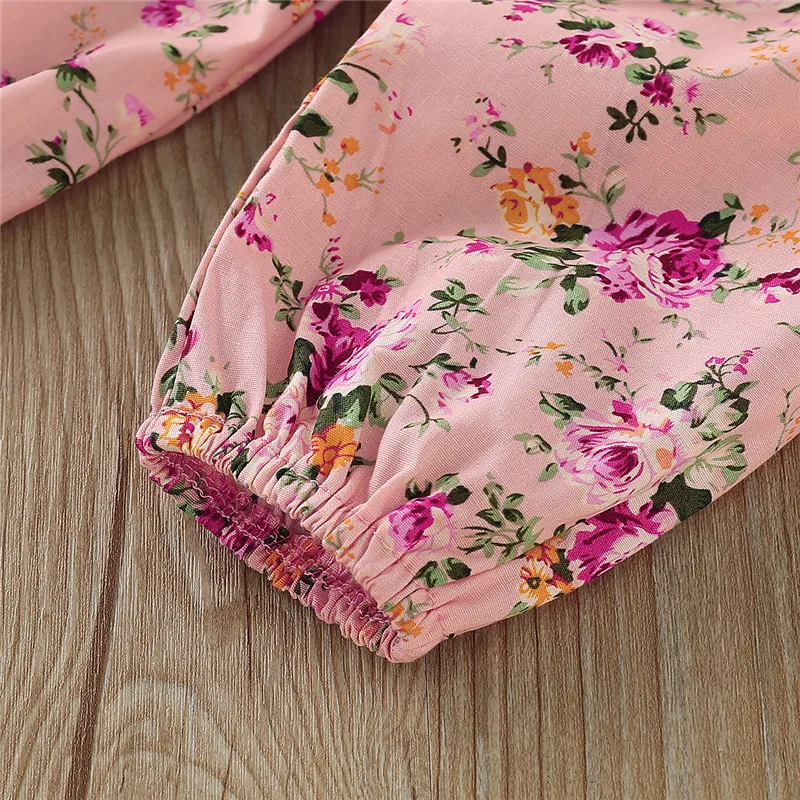 

Active Newborn Toddler Kids Baby Girls Outfits Ruffle T Shirt Tops Floral Pants Clothes Sets