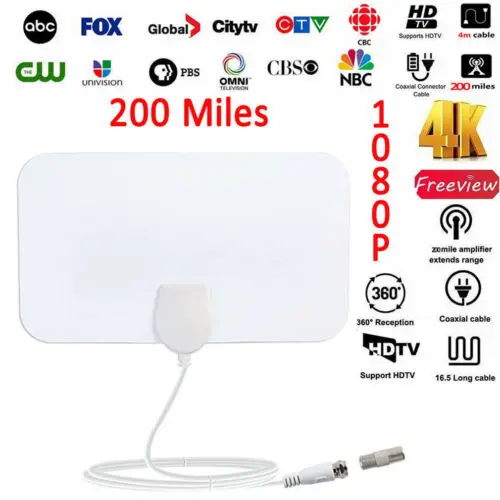 200 миль диапазон антенны ТВ цифровой HD Skylink 4K Крытый HDTV 1080p|Телевизионные антенны| |