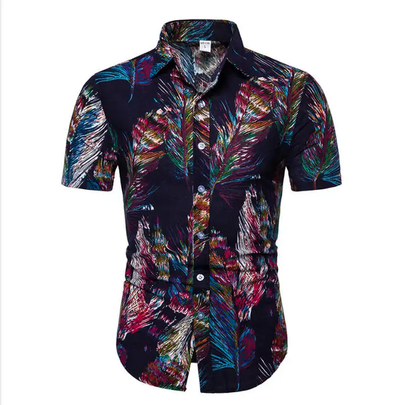 Mens Summer Fashion Beach Hawaiian Shirt Brand Slim Fit Short Sleeve Floral Shirts Casual Holiday Party Clothing Camisa M-5XL | Мужская