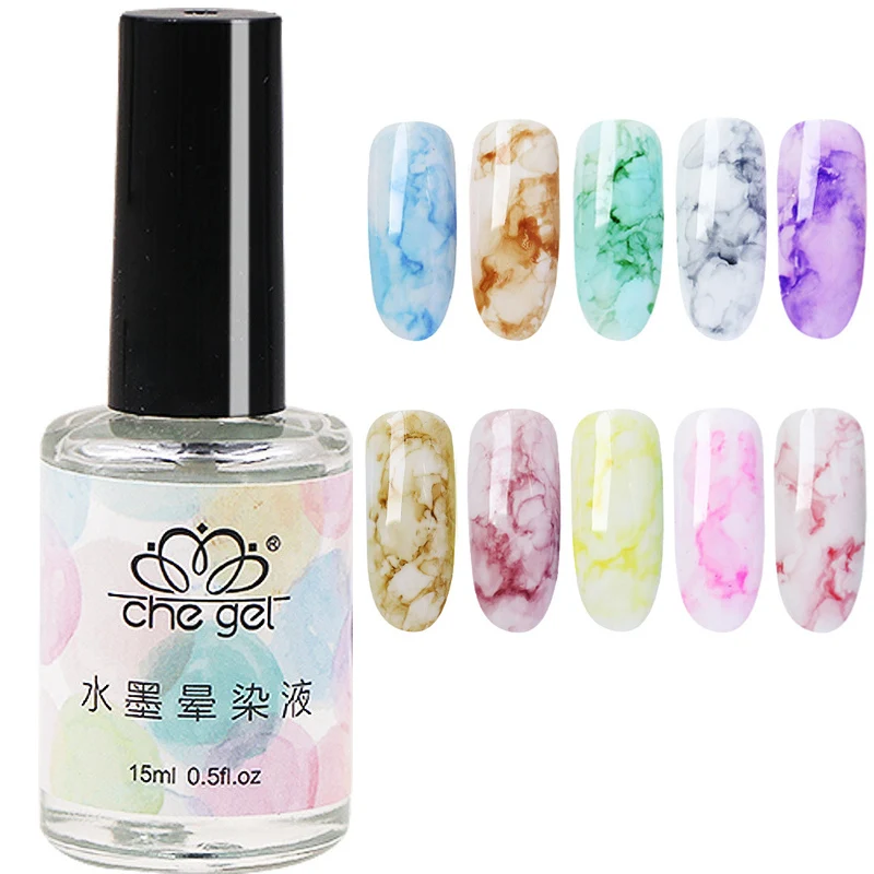 Sale 15ML Popular Nail Polish Watercolor Ink Water Dyeing Marble Pattern Colorful Nails Gel Art | Красота и здоровье