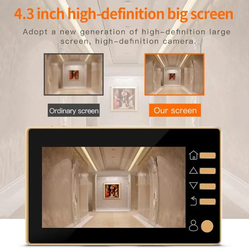 

Q10 4.3 inch LCD Digital Doorbell 145 Degree Electronic Door Viewer Peephole Camera Door Bell for Home Safety Video Doorbell