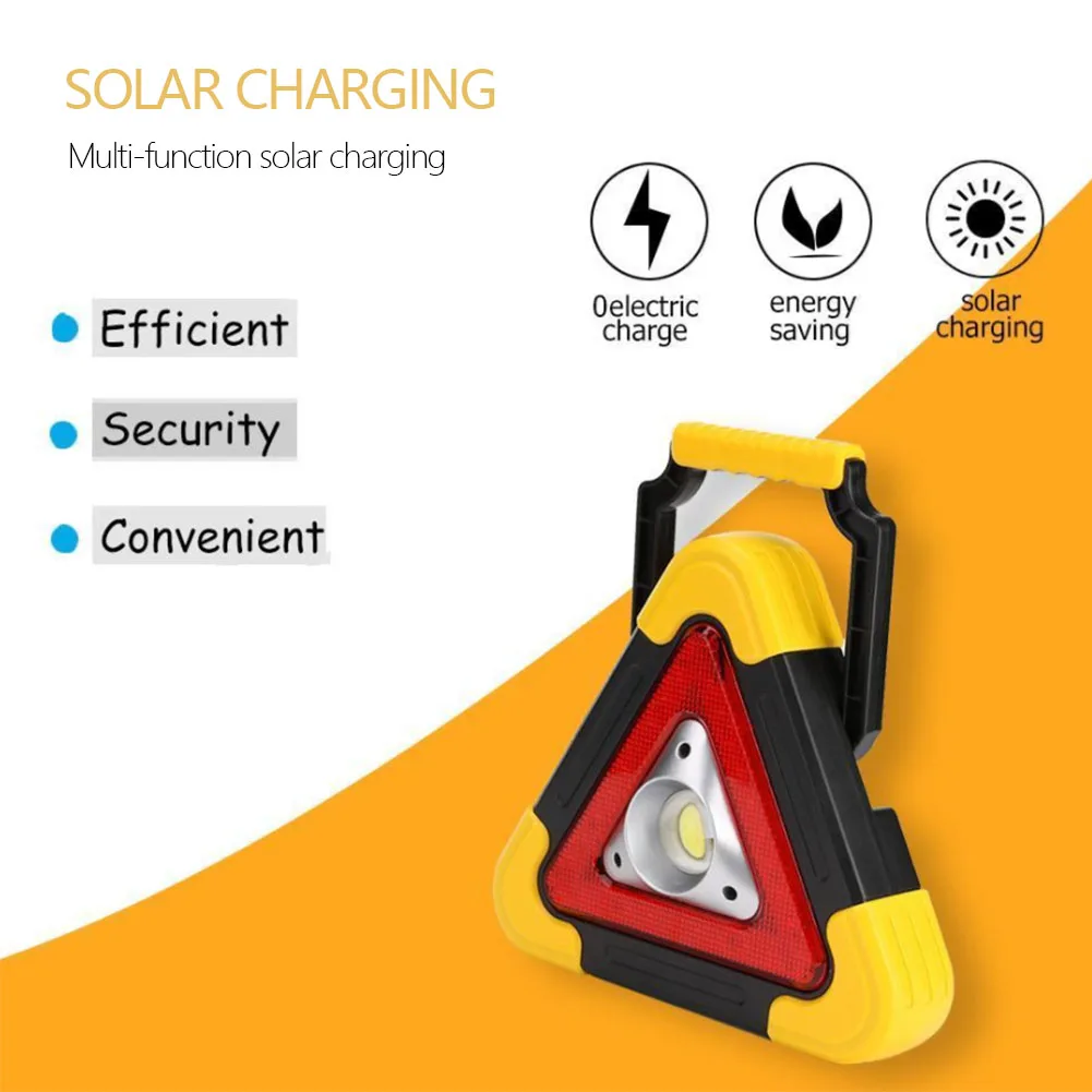 Portable Multi-Function Solar Charging LED Work Light Triple-cornered Warning Emergency Floodlight Spotlight Outdoor Cam | Лампы и