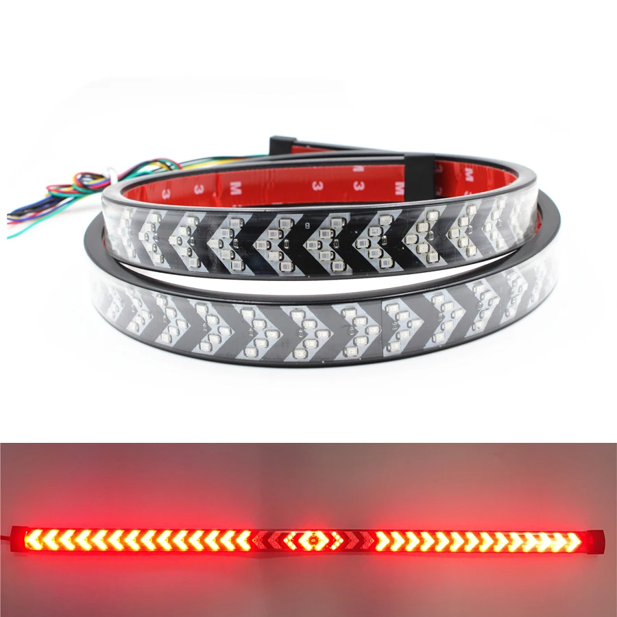 

120cm Arrow Style Braking Turn Light Strip Running Reverse Double Flash Lights Waterproof 360 LED 12V