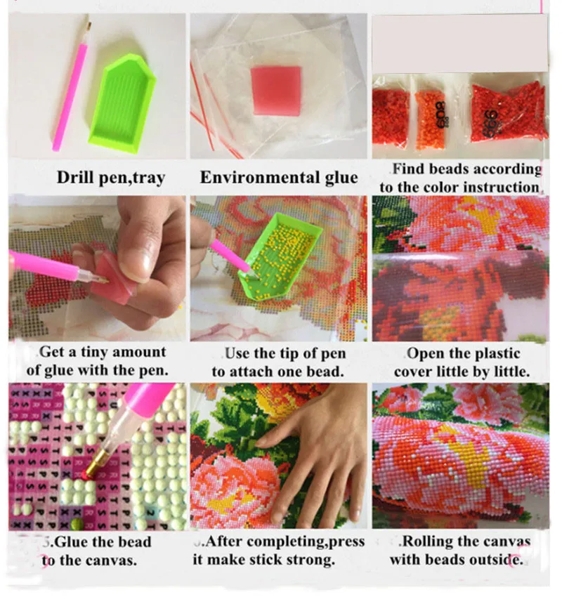 DIY 5d Diamond Painting Full SquareFlower 5D Embroidery umbrella Flower Rhinestone Picture diamond mosaic Sale | Дом и сад