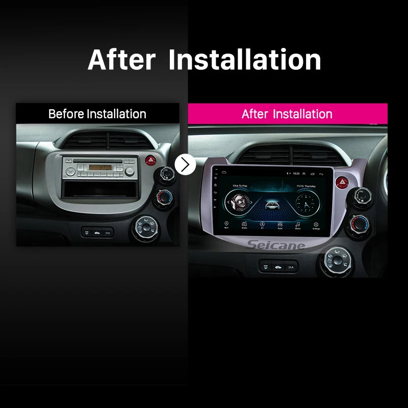 Seicane автомобильный 2Din gps Navi Стерео Android 8 1 HD 10 "для HONDA FIT JAZZ 2007 2013 правый руль
