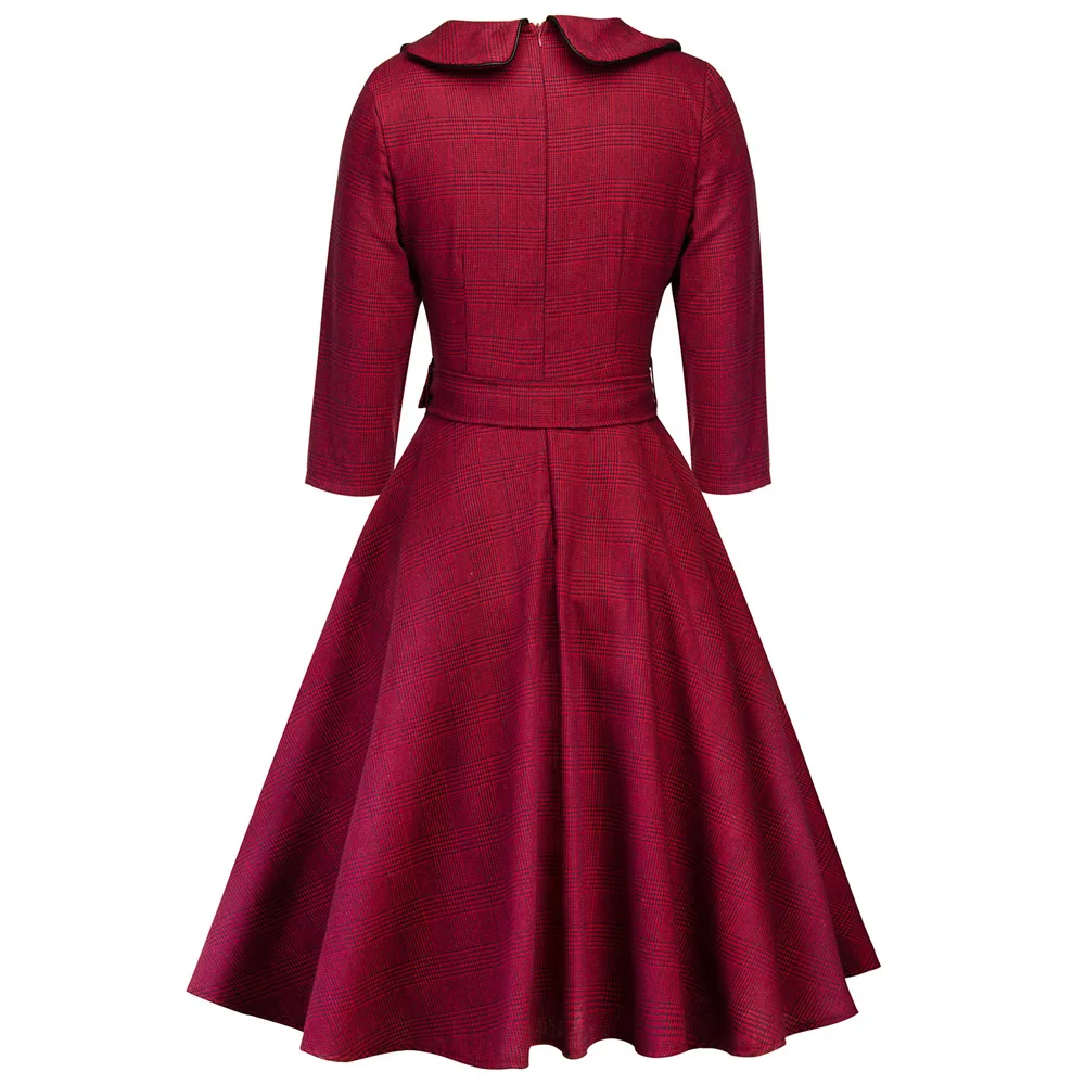 Kenancy женское элегантное весеннее красное платье для вечеринки Feminino Vestidos Audrey 1960s